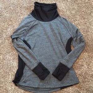 Gray and black long sleeve shirt